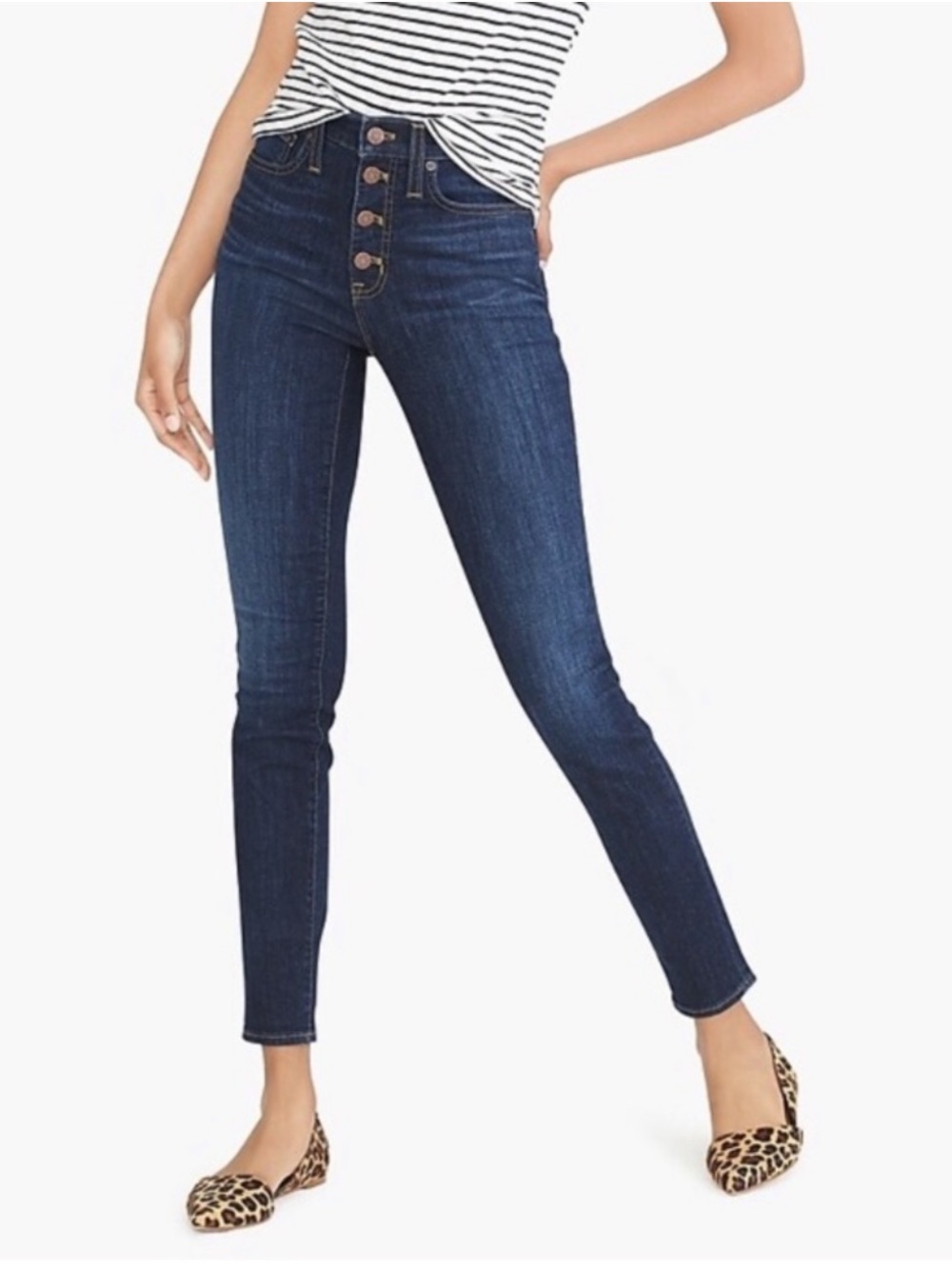 J. Crew Button Front Jeans 10” High Rise Skinny Jeans NICE!!